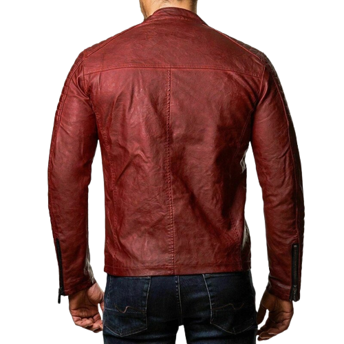 Mens Rex Shoulder Patch Work Genuine Lambskin Leather Jacket