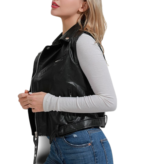 Womens Mia Genuine Lambskin Leather Vest