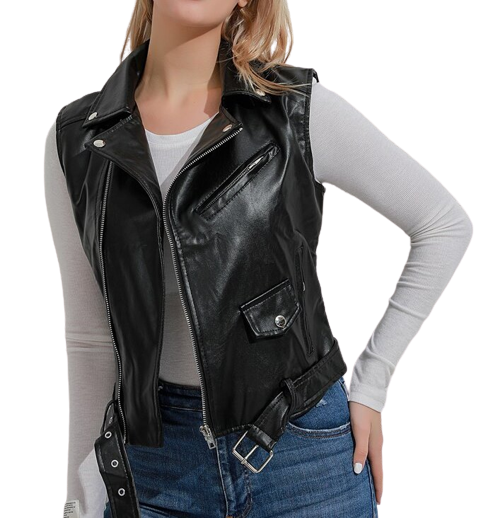 Womens Mia Genuine Lambskin Leather Vest