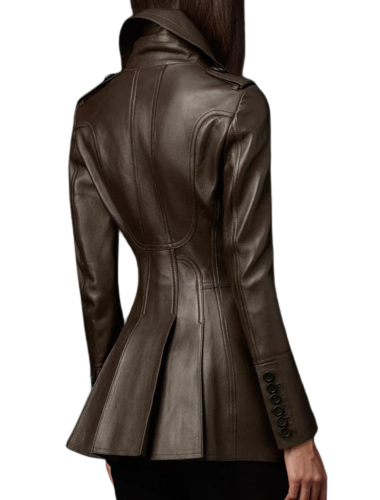 Womens Natalie Genuine Lambskin Leather Coat