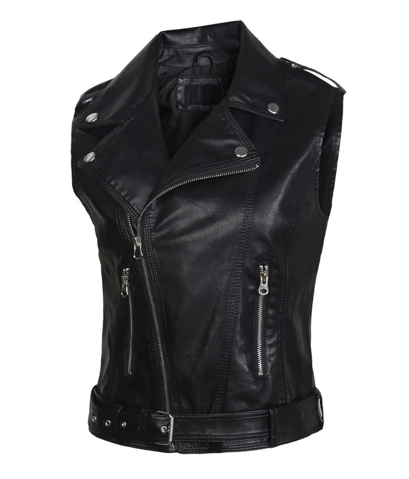 Womens Olivia Genuine Lambskin Leather Vest