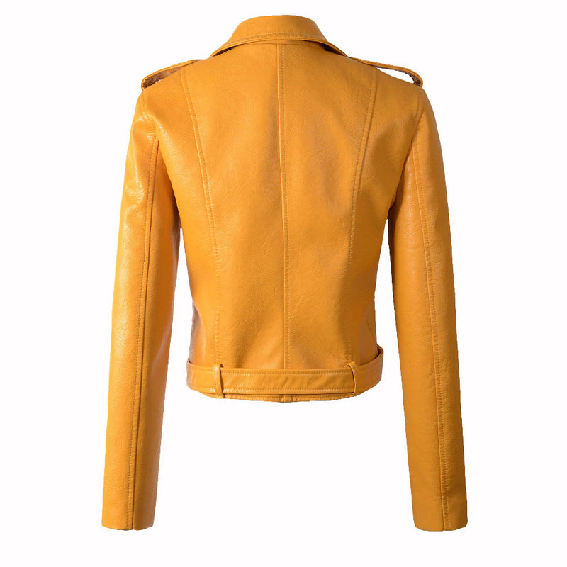 Womens Bella Genuine Lambskin Biker Leather Jacket