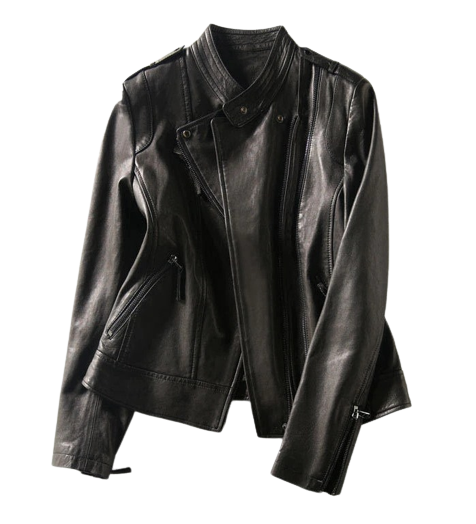 Womens Florence Genuine Lambskin Biker Leather Jacket