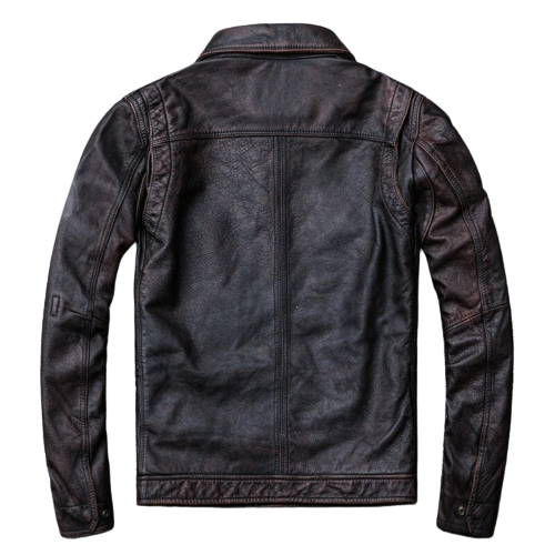 Mens Ryder Front Pocket Dark Brown Genuine Lambskin Leather Jacket