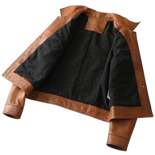 Womens Zoe Front Pocket Brown Genuine Lambskin Leather Jacket