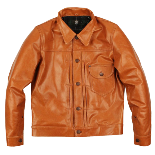 Mens Zion Front Pocket Glossy Tan Genuine Lambskin Leather Jacket