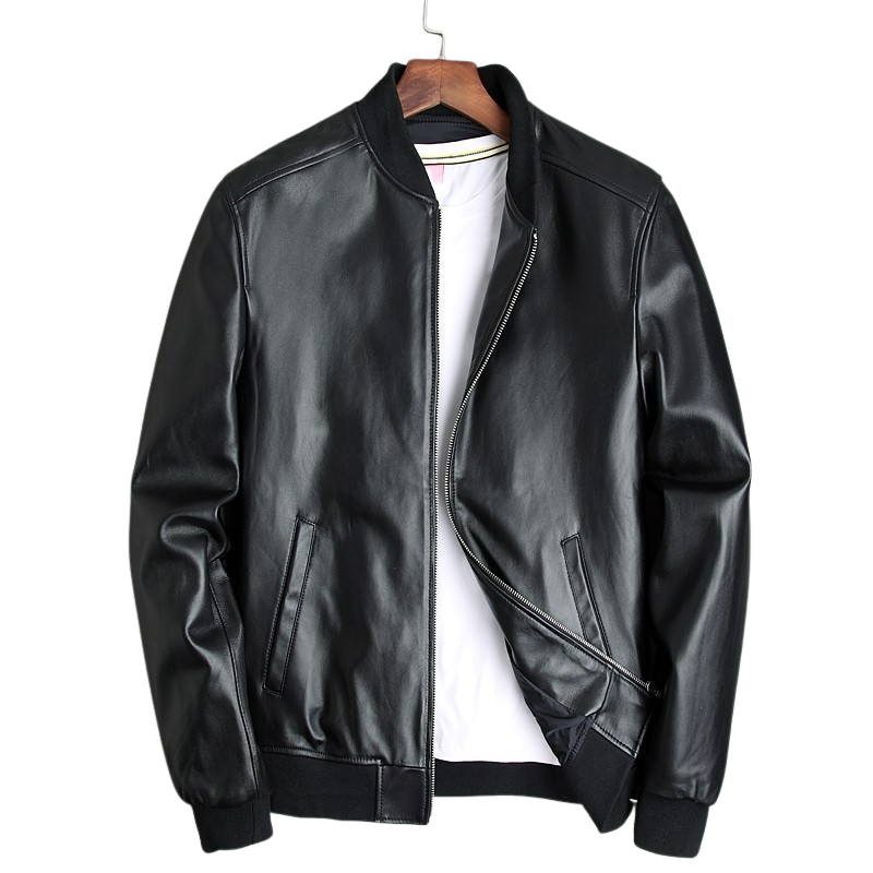 Men Leather Bomber Jacket