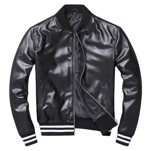 Mens Blaze Genuine Real Leather Bomber Jacket