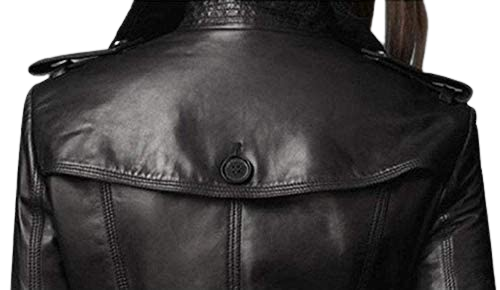 Womens Luna Genuine Lambskin Leather Long Trench Coat