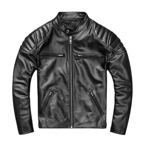 Mens Logan Shoulder Patch Work Genuine Lambskin Leather Jacket