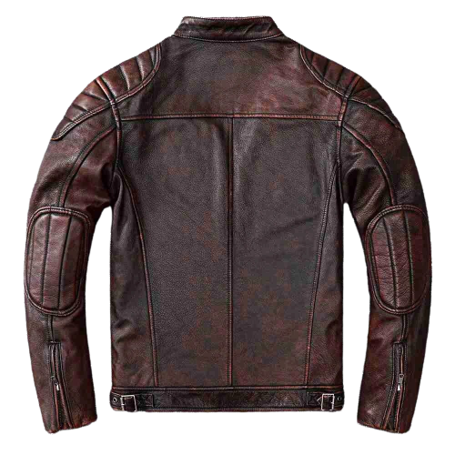 Mens Logan Shoulder Patch Work Genuine Lambskin Leather Jacket
