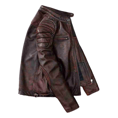 Mens Logan Shoulder Patch Work Genuine Lambskin Leather Jacket