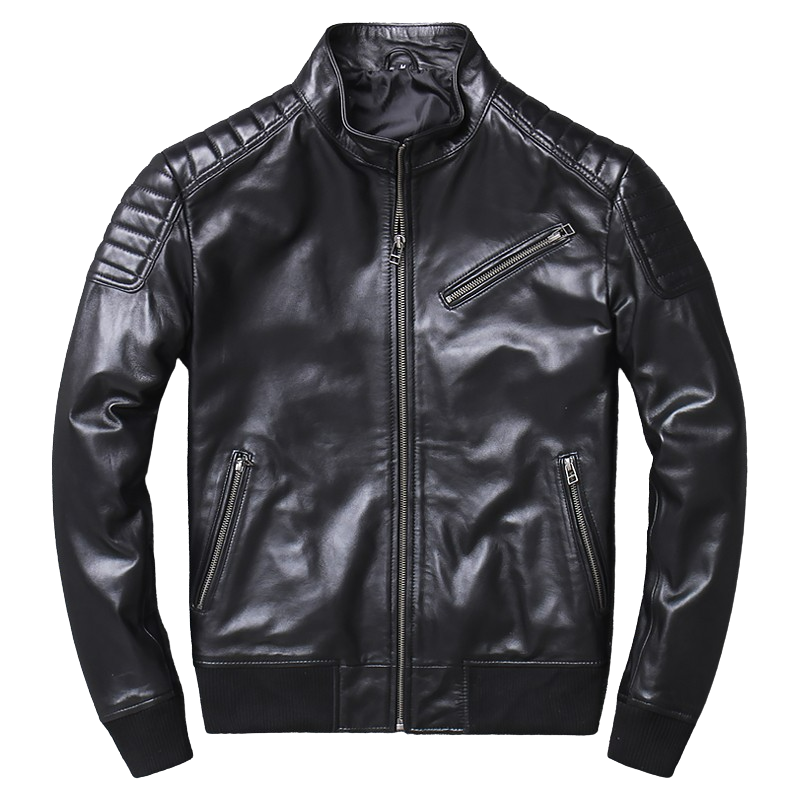 Mens Axel Genuine Lambskin Leather Bomber Jacket