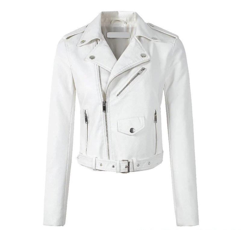 Womens Bella Genuine Lambskin Biker Leather Jacket