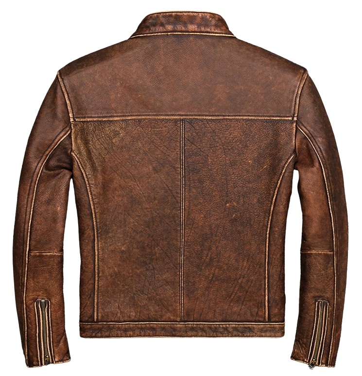 Mens Moto Fit Genuine Cowhide Leather Jacket
