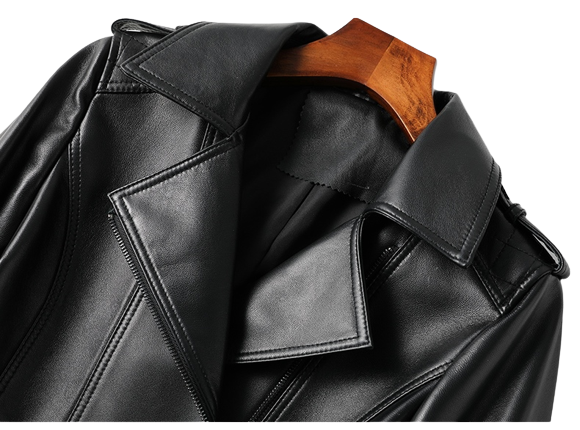 Womens Kinsley Genuine Lambskin Biker Leather Jacket
