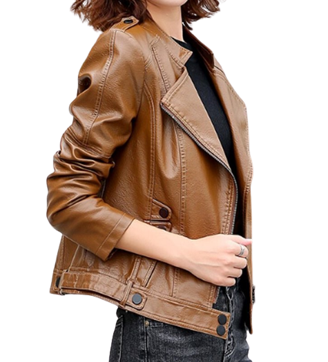Womens Malani Genuine Lambskin Biker Leather Jacket