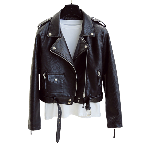 Womens Emma Genuine Lambskin Biker Leather Jacket