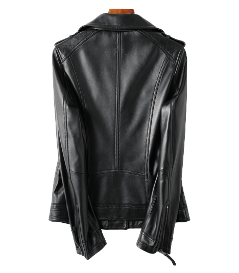 Womens Kinsley Genuine Lambskin Biker Leather Jacket