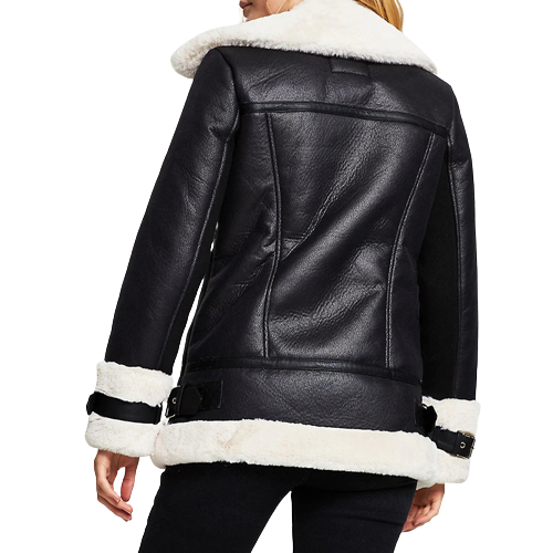 Womens Wrenley Genuine Lambskin Leather Fur Lined Jacket