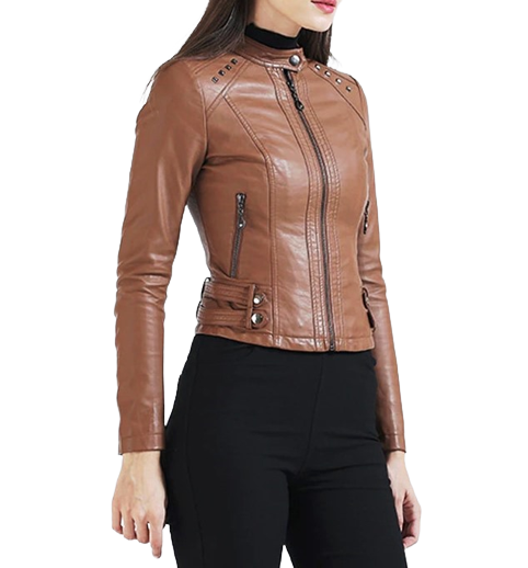 Womens Maria Genuine Lambskin Leather Jacket