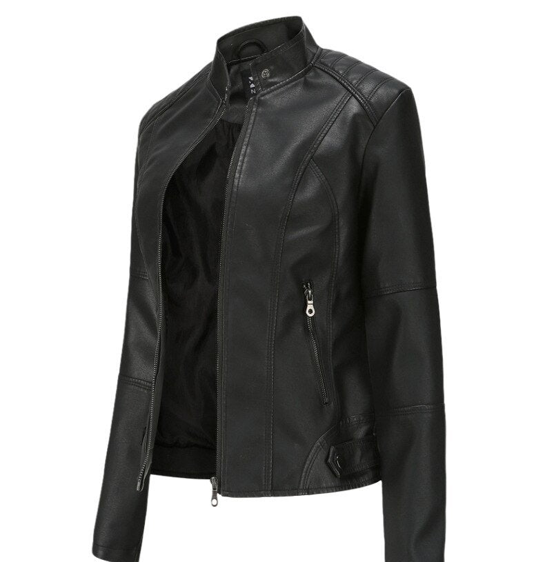 Womens Maya Genuine Lambskin Leather Jacket