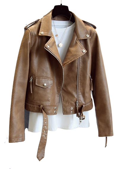 Womens Emma Genuine Lambskin Biker Leather Jacket