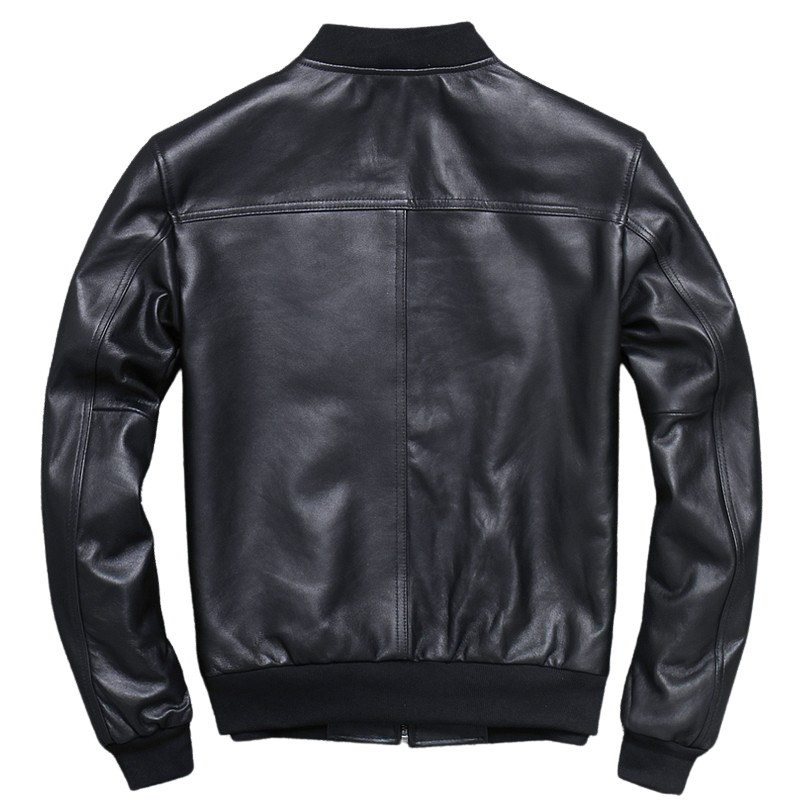 Mens Stylo Genuine Lambskin Leather Bomber Jacket