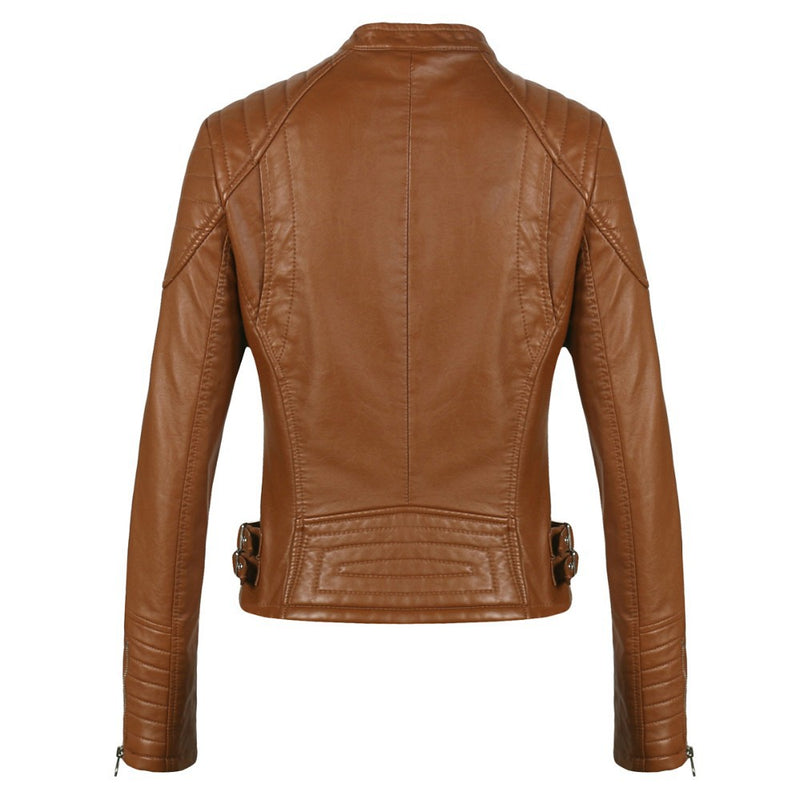 Womens Nora Genuine Lambskin Leather Jacket