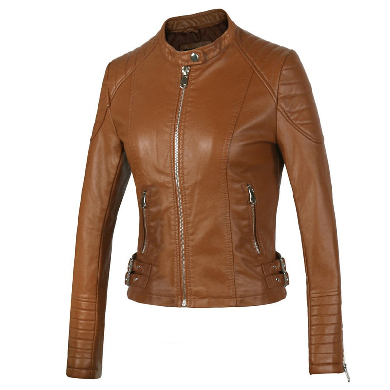 Womens Nora Genuine Lambskin Leather Jacket