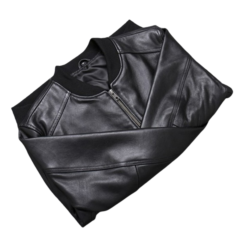 Mens Stylo Genuine Lambskin Leather Bomber Jacket