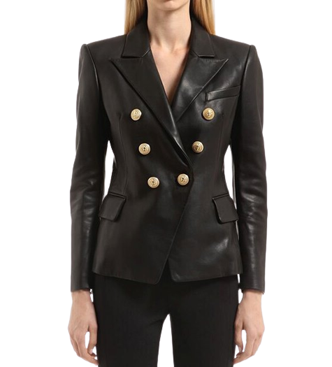 Womens Amoura Genuine Lambskin Leather Blazer