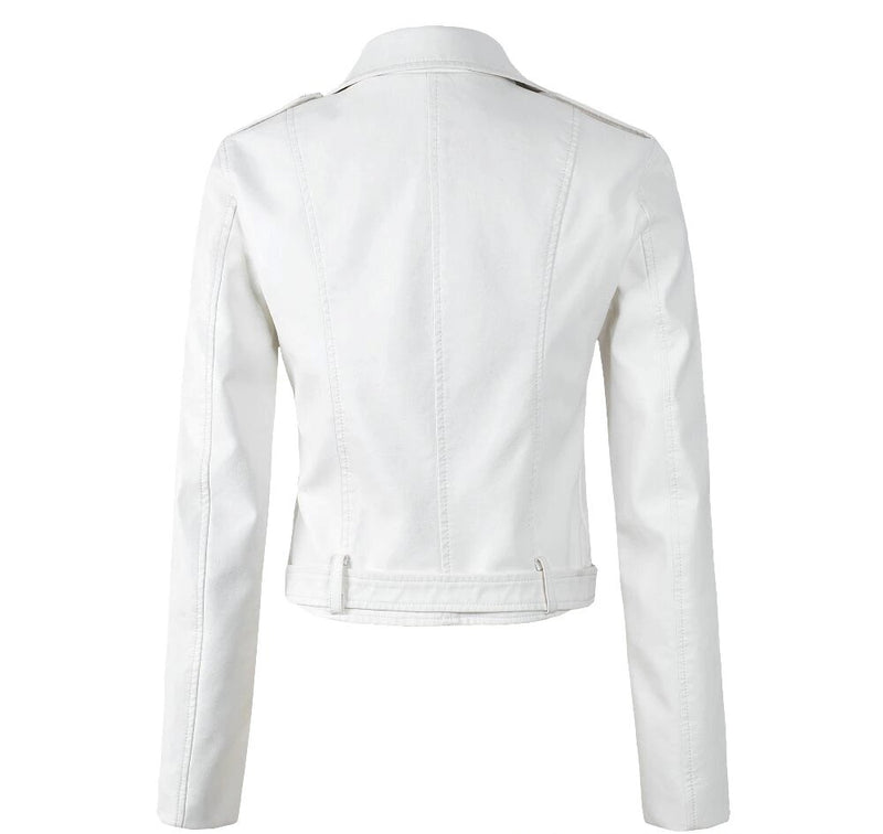 Womens Bella Genuine Lambskin Biker Leather Jacket