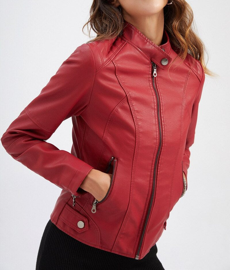 Womens Maya Genuine Lambskin Leather Jacket