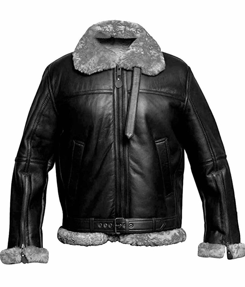 Mens RAF Aviator Real Leather Lambskin Jacket