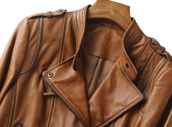 Womens Jaylin Genuine Lambskin Biker Leather Jacket