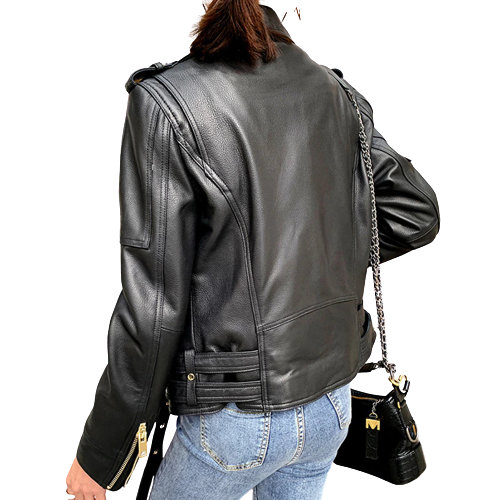 Womens Aurora Genuine Lambskin Biker Leather Jacket