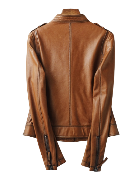 Womens Jaylin Genuine Lambskin Biker Leather Jacket