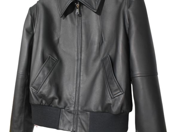 Womens Everly Genuine Lambskin Leather Bomber Jacket