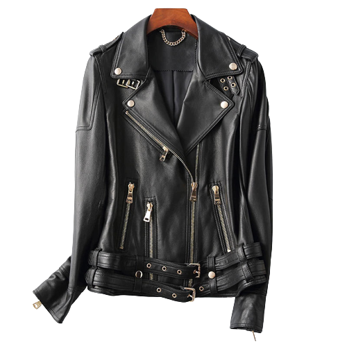 Womens Aurora Genuine Lambskin Biker Leather Jacket