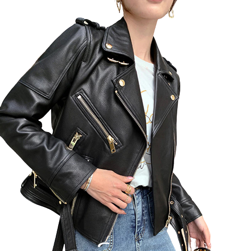 Womens Aurora Genuine Lambskin Biker Leather Jacket
