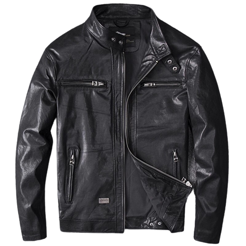 Mens Jett Genuine Lambskin Leather Bomber Jacket