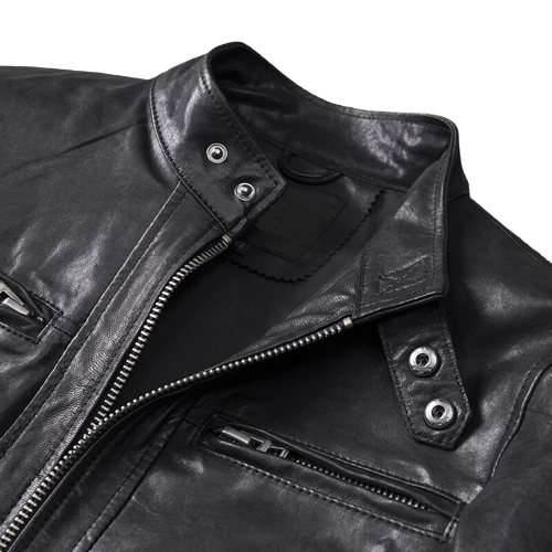 Mens Jett Genuine Lambskin Leather Bomber Jacket