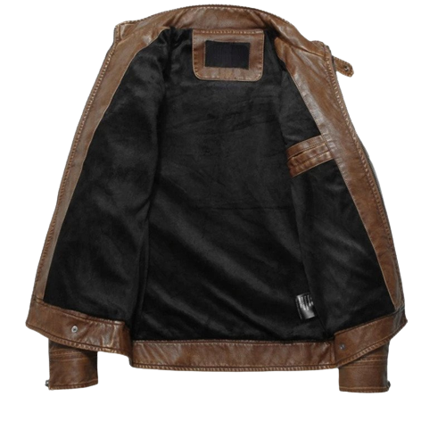Mens Storm Genuine Lambskin Leather Bomber Jacket