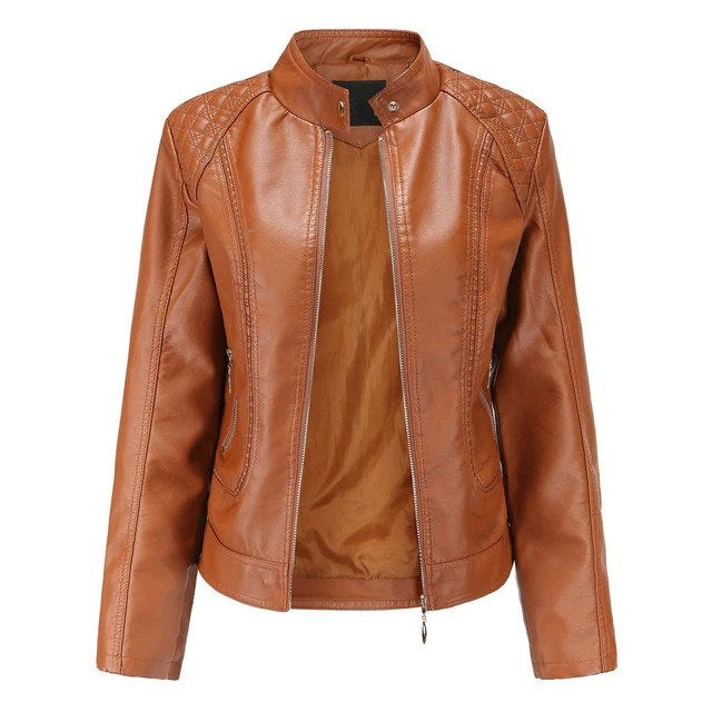 Womens Capri Genuine Lambskin Leather Jacket
