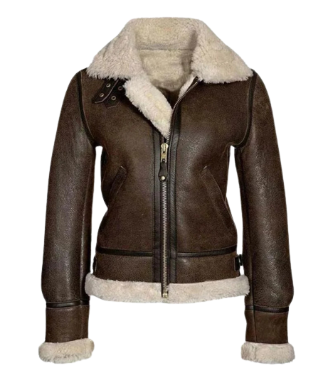 Womens RAF Aviator Real Leather Lambskin Jacket