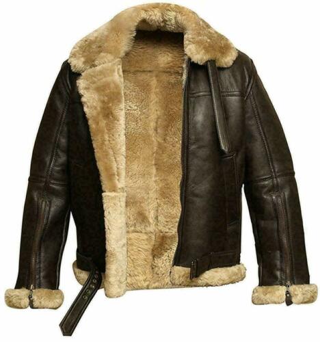 Mens RAF Aviator Real Leather Lambskin Jacket